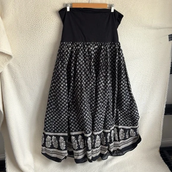 J Crew Strapless mixy dress in block print XL Black - Picture 9 of 14